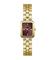 GUESS GUGW0865L9 BORDO KADRAN ALTIN KAPLAMA DİKDÖRTGEN KADIN KOL SAATİ
