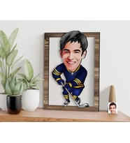 BK Gift Kişiye Özel Hokey Oyuncusu Karikatürlü 3D Ahşap Tablo, Sevgiliye Hediye, Arkadaşa Hediye, Yıl Dönümü Hediyesi, Doğum Günü Hediyesi-2