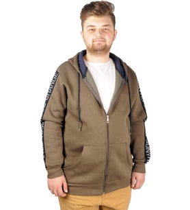 Mode XL Erkek Sweat Kapşonlu Pieced Arm 21515 Haki