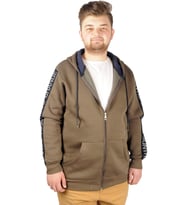 Mode XL Erkek Sweat Kapşonlu Pieced Arm 21515 Haki