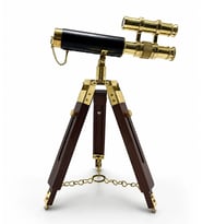 Pirinç Tripod Teleskop Dekoru Ahşap Ayaklı Nı5392B