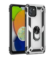 Newface Samsung Galaxy A03 Kılıf Sofya Yüzüklü Silikon Kapak - Gümüş