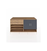 Kronos Konsol 4 Raflı 2 Çekmeceli 2 Kapaklı 176x59x99 Çam-Antrasit/Çam