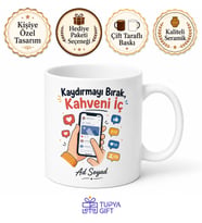 Sosyal Medya Bağımlısı Eğlenceli Kupa Bardak Hediye Baskılı Komik Mug