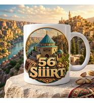 56 Siirt Veysel Karani Türbesi Tillo Temalı Memleket Baskılı Seramik Kupa