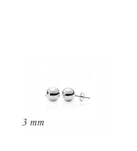 925 Ayar Gümüş Top Küpe - 3 mm