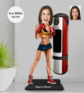Kişiye Özel Kickboks  Kadın Ahşap Eco Biblo -1