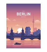 Berlin Almanya Seyahat Tablo Ahşap Poster Dekoratif