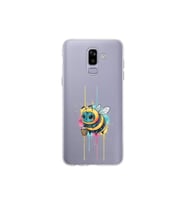 Samsung Galaxy J8 ile uyumlu Splash arı tasarımlı şeffaf silikon kılıf