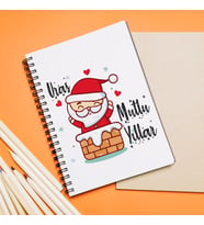 Mutlu Yıllar & Merry Christmas & Yılbaşı & Noel Baba Tasarımlı Defter Kişiye Özel