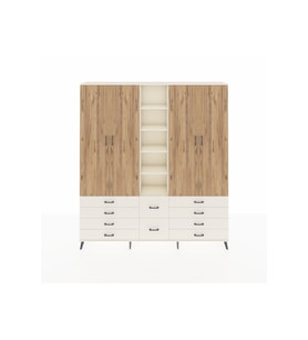 Arges Dolap 9 Raflı 10 Çekmeceli 2 Askılı 220x30x243 Aytaşı-Çam/Aytaşı