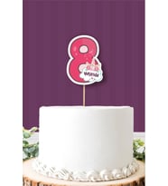 Unicorn Temalı 8 Yaşında (sekiz) Pasta Süsü *Kalın Kağıt