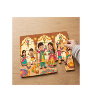 Işıklar Festivali Tasarımlı 24 Parça Ahşap Çocuk Puzzle