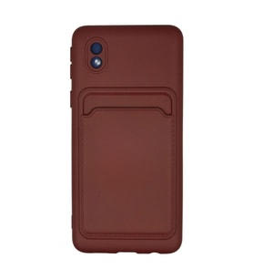 Northcity Samsung Galaxy A01 Core Kılıf Kelvin Kartvizitli Silikon - Bordo