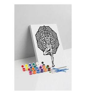 Balerin Desenli Mandala Tuval Boyama Seti 40x50 cm