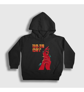 Presmono Unisex Çocuk Siyah Scarlet Müzik Doja Cat Kapüşonlu Sweatshirt 493167tt