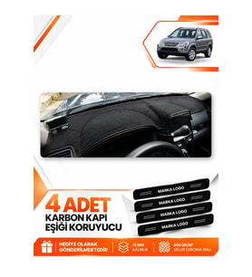 HONDA CR-V (2000-2006) Uyumlu Ön Torpido Koruma Kılıfı Halısı - Siyah