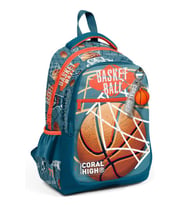 Coral High Nefti Turuncu Basketbol Desenli Erkek Çocuk İlkokul Çantası ve Günlük Sırt Çantası