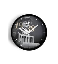 Atatürk Temalı Dekoratif Modern Duvar Saati - 25cm - Önü Camlı Siyah Kasa - Sessiz Mekanizma