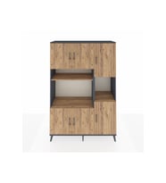 Hyperion Gardrop 9 Raflı 6 Kapaklı 132x44x195 Antrasit-Çam