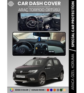 DACIA SANDERO STEPWAY (2015-2021) Torpido Örtüsü Ön Göğüs Koruma Tam Uyum Kaymaz Kolay Montaj