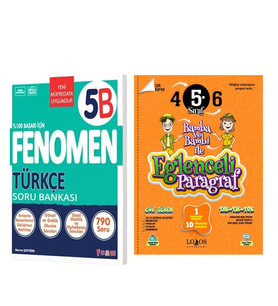 Fenomen Okul Yayınları 5. Sınıf Türkçe B ve Lodos Eğlenceli Paragraf Soru Bankası Seti 2 Kitap