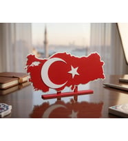 Türkiye Haritası Masaüstü Dekoratif Standı – 3D Baskılı