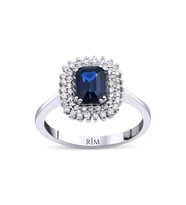 1.65 Karat Laboratuvar Pırlanta Safir Yüzük - HRD Sertifikalı