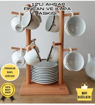 12'li Ahşap Fincan Ve Kupa Askılığı