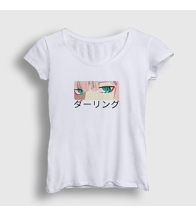 Presmono Kadın Beyaz Zero Two Anime Darling In The Franxx T-Shirt 355117tt (Beyaz)