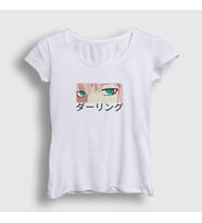 Presmono Kadın Beyaz Zero Two Anime Darling In The Franxx T-Shirt 355117tt (Beyaz)