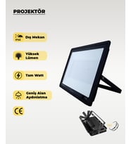 400W Led Projektör 3200K Sarı Işık (Siyah)