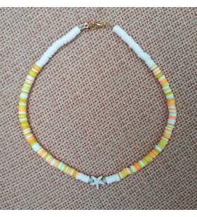 Sarı Deniz Yıldızı Boncuk Fimo Kolye Renkli Kadın Kolye PYTKFIMOKLYE0124