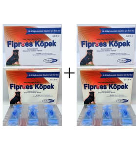 Fiproes 40-60 kg Köpek Dış Parazit(Pire,Kene,Bit) Ense Damlası/İlacı 4,02 ML'lik X 6 Tüp (2 Paket)