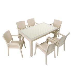 Mandella Elit Rattan 90x150 Zeus Koltuk Camlı Masa Takımı ÇÖLBEJİ