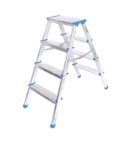 4+4 ÇİFT BASAMAKLI ALÜMİNYUM METAL MERDİVEN YÜKSEKLİK = 92CM BAŞ GENİŞLİK = 8CM (5343)