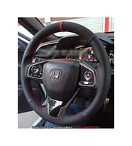 Honda Civic Fc5 Araca Özel Direksiyon Kılıfı (Nokta Alcantra Kırmızı Yüzük)