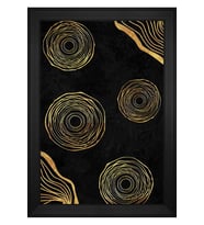 Soyut Şekiller Motifli Kanvas Tablo 80 x 110 cm Siyah Çerçeve