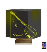 Luvivia Saz Müzik Nota Kişiye Özel 3D Lamba - Masa Gece Lambası