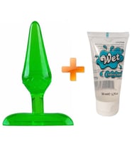Hızlı Express Erotic Mini 7 CM Vantuzlu Yeşil  Plug  Tıkaç + 50 Ml Kaydırıcı Jel