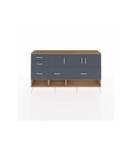 Arges Konsol 3 Raflı 5 Çekmeceli 3 Kapaklı 176x30x99 Çam-Antrasit