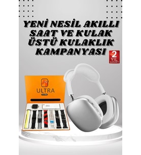 Kulak Üstü P9 Kablosuz Bluetooth Kulaklık 7 Kordonlu Akıllı Saat