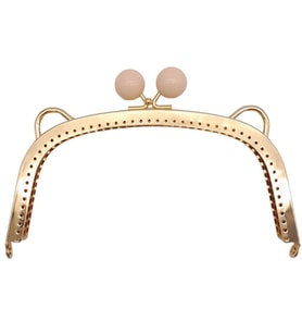 Angel Çanta Aksesuar 18.5 cm Pudra Renk Toplu Oval Çanta Klipsi Çanta Bursu Light Gold Metal