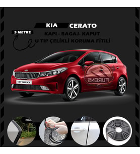 Kia Cerato Oto Araç Kapı Koruma Fitili 5metre Parlak Siyah Renk