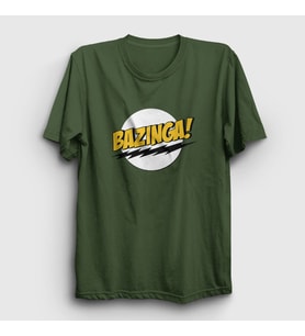 Presmono Unisex Haki Bazinga The Big Bang Theory T-Shirt 181001tt (Haki)