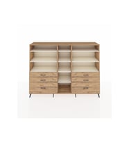 Hyperion Dolap 10 Raflı 6 Çekmeceli  220x44x163 Çam-Aytaşı/Çam
