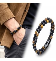 Moncuk Design Çift Oniks ve Kaplangözü Çelik Erkek Bileklik 33512B20D4