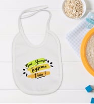 BK Kids Beni Yavaşça Teyzeme Verin Tasarımlı Bebek Mama Önlüğü - Model 1