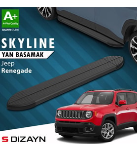 S-Dizayn Jeep Renegade Skyline Siyah Yan Basamak 173 Cm 2014 Üzeri A+ Kalite