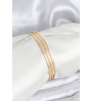 316L Çelik Gold Renk Simli Model Ajda 65 mm Kadın Bileklik TJ-BB8076